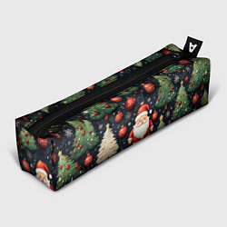 Пенал Новый год паттерн Дед мороз