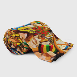 Плед флисовый Боб Марли - вечеринка, цвет: 3D-велсофт — фото 2