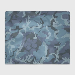 Плед флисовый Камуфляж: голубой/синий, цвет: 3D-велсофт