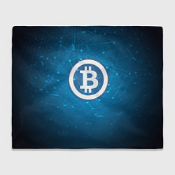 Плед Bitcoin Blue