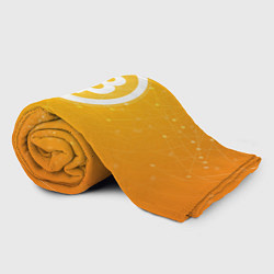Плед флисовый Bitcoin Orange, цвет: 3D-велсофт — фото 2