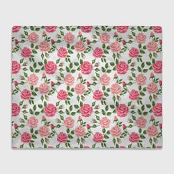 Плед флисовый Розы Паттерн, цвет: 3D-велсофт