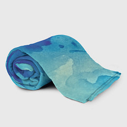 Плед флисовый Синяя акварель, цвет: 3D-велсофт — фото 2