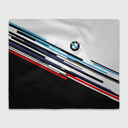 Плед флисовый BMW BRAND COLOR БМВ, цвет: 3D-велсофт