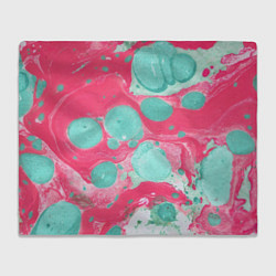 Плед флисовый Watercolor: Pink & Turquoise, цвет: 3D-велсофт