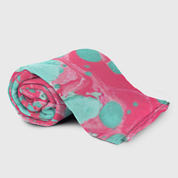 Плед флисовый Watercolor: Pink & Turquoise, цвет: 3D-велсофт — фото 2