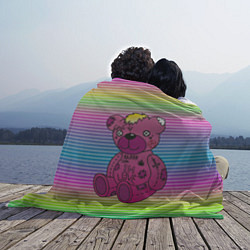 Плед флисовый Lil Peep Bear, цвет: 3D-велсофт — фото 2