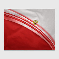 Плед флисовый Россия: красная волна, цвет: 3D-велсофт
