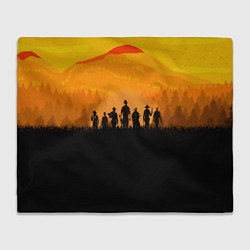 Плед флисовый Red Dead Redemption: Orange Sun, цвет: 3D-велсофт