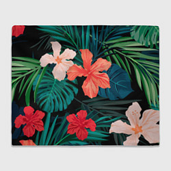 Плед флисовый Тропический мотив, цвет: 3D-велсофт