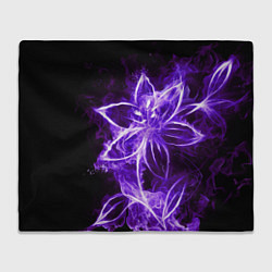 Плед флисовый Цветок Тьмы, цвет: 3D-велсофт