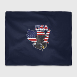 Плед USA - flag and eagle