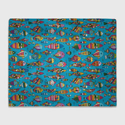 Плед Разноцветные рыбы