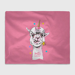 Плед флисовый Hello llamacorn - ice cream, цвет: 3D-велсофт