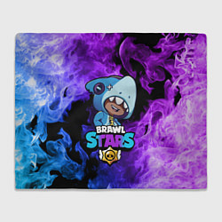 Плед флисовый Brawl Stars LEON SHARK, цвет: 3D-велсофт