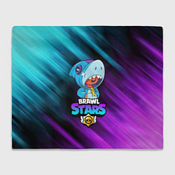 Плед флисовый BRAWL STARS LEON SHARK, цвет: 3D-велсофт