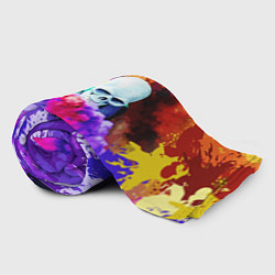 Плед флисовый Череп в дыму, цвет: 3D-велсофт — фото 2