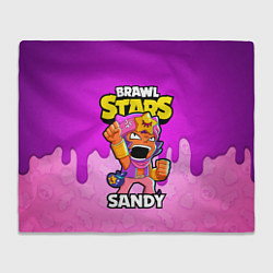 Плед флисовый BRAWL STARS SANDY, цвет: 3D-велсофт