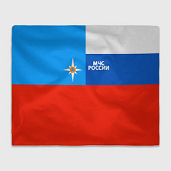Плед флисовый Флаг МЧС России, цвет: 3D-велсофт