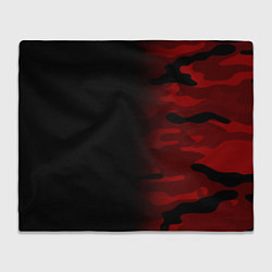 Плед флисовый RED BLACK MILITARY CAMO, цвет: 3D-велсофт