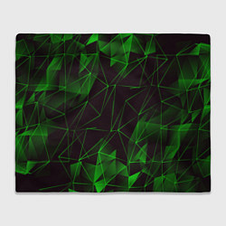 Плед флисовый GREEN STRIPES, цвет: 3D-велсофт