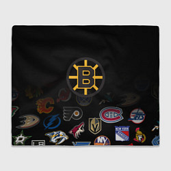 Плед флисовый NHL Boston Bruins Z, цвет: 3D-велсофт