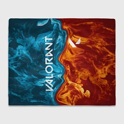 Плед флисовый Valorant Огонь и вода, цвет: 3D-велсофт