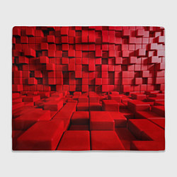 Плед флисовый 3D кубики, цвет: 3D-велсофт