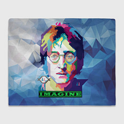 Плед флисовый Джон Леннон Imagine, цвет: 3D-велсофт