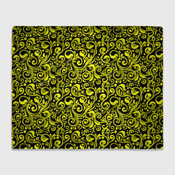 Плед флисовый Желтые узоры, цвет: 3D-велсофт