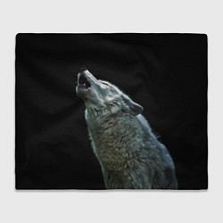 Плед флисовый Воющий волк, цвет: 3D-велсофт