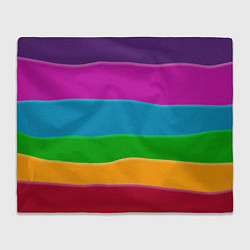 Плед флисовый Разноцветные полоски, цвет: 3D-велсофт