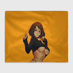 Плед флисовый Uraraka Ahegao Урарака, цвет: 3D-велсофт