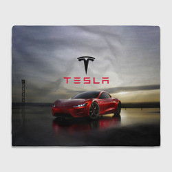 Плед флисовый Tesla Roadster, цвет: 3D-велсофт
