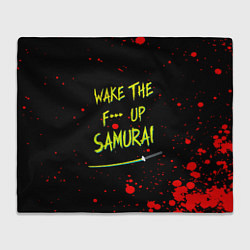 Плед флисовый WAKE THE F*** UP SAMURAI, цвет: 3D-велсофт