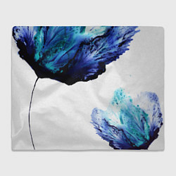 Плед флисовый Синие цветы, цвет: 3D-велсофт