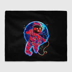 Плед флисовый Глитч Космонавт, цвет: 3D-велсофт
