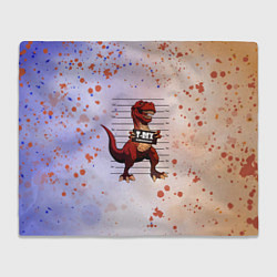 Плед флисовый Динозавр Преступник Z, цвет: 3D-велсофт