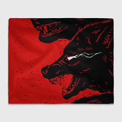 Плед Красный волк 3D