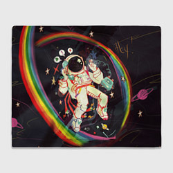 Плед флисовый Космонавт, цвет: 3D-велсофт