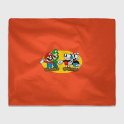 Плед флисовый CupHead x Mario, цвет: 3D-велсофт