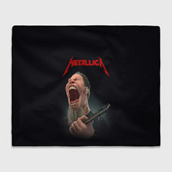 Плед флисовый James Alan Hetfield METALLICA Z, цвет: 3D-велсофт