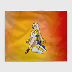 Плед флисовый Аниме блондинка 18, цвет: 3D-велсофт