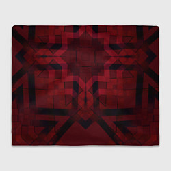 Плед флисовый Темно-красный геометрический, цвет: 3D-велсофт
