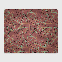 Плед флисовый Террактовый геометрический, цвет: 3D-велсофт