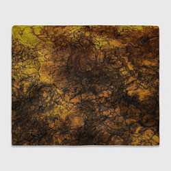 Плед флисовый Желто-черная текстура камня, цвет: 3D-велсофт