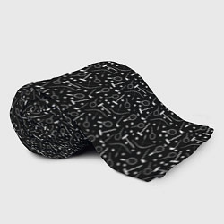 Плед флисовый Черно-белый спортивный узор, цвет: 3D-велсофт — фото 2