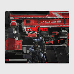 Плед флисовый Skin agressor cs go, цвет: 3D-велсофт