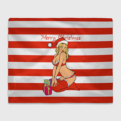 Плед флисовый Sexy Merry Christmas, цвет: 3D-велсофт