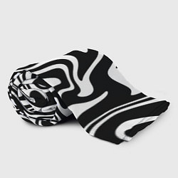 Плед флисовый Черно-белые полосы Black and white stripes, цвет: 3D-велсофт — фото 2